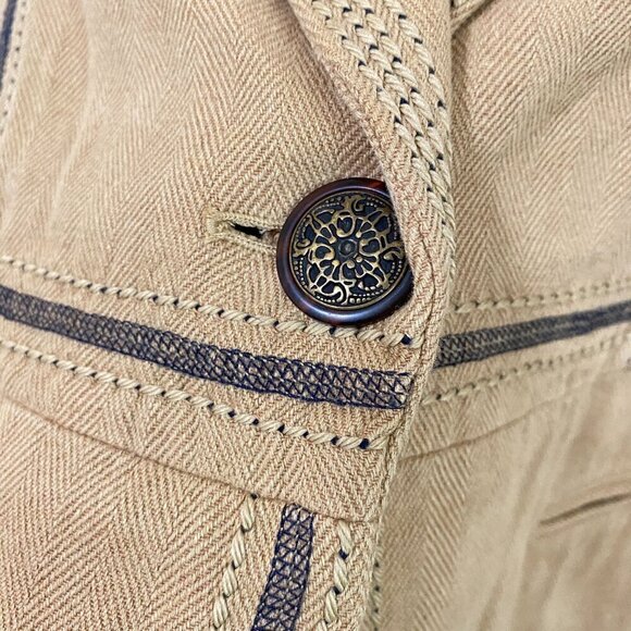 J. Jill Linen Cotton Blend Casual Jacket Women's Size 10 - Picture 3 of 7